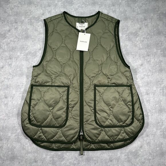 Everlane Jackets & Blazers - Brand New Renew Quilted Vest Green Women's Small Oversize Full Zip NWT